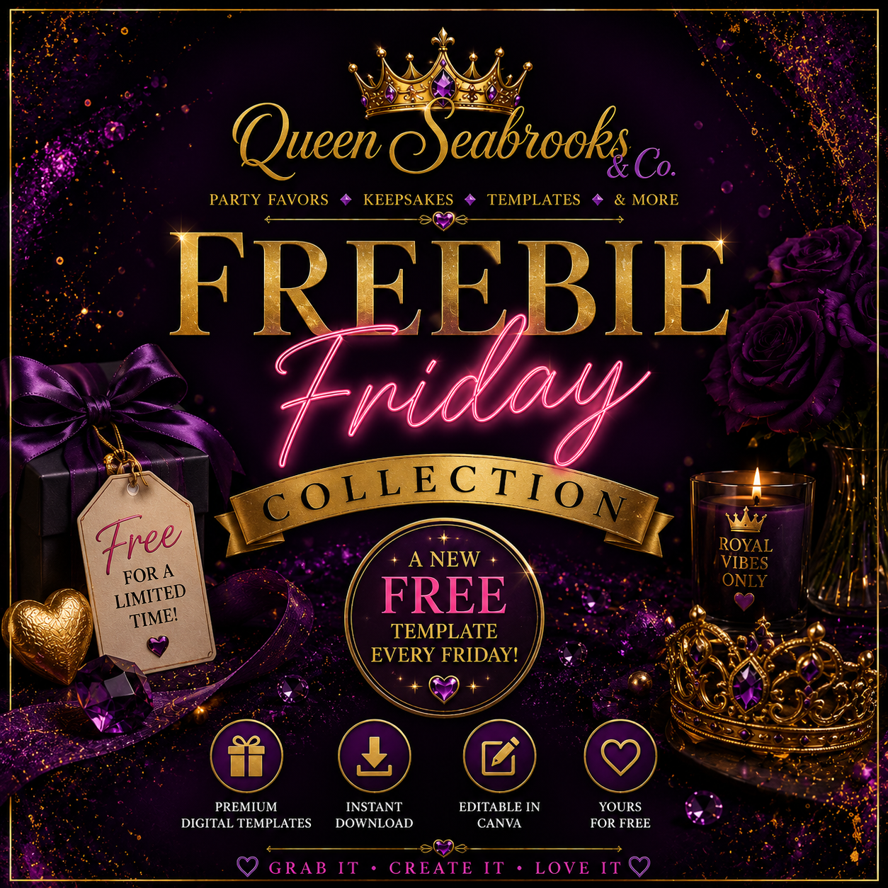 Freebie Friday | Free Canva Templates & Digital Downloads | Queen Seabrooks & Co.