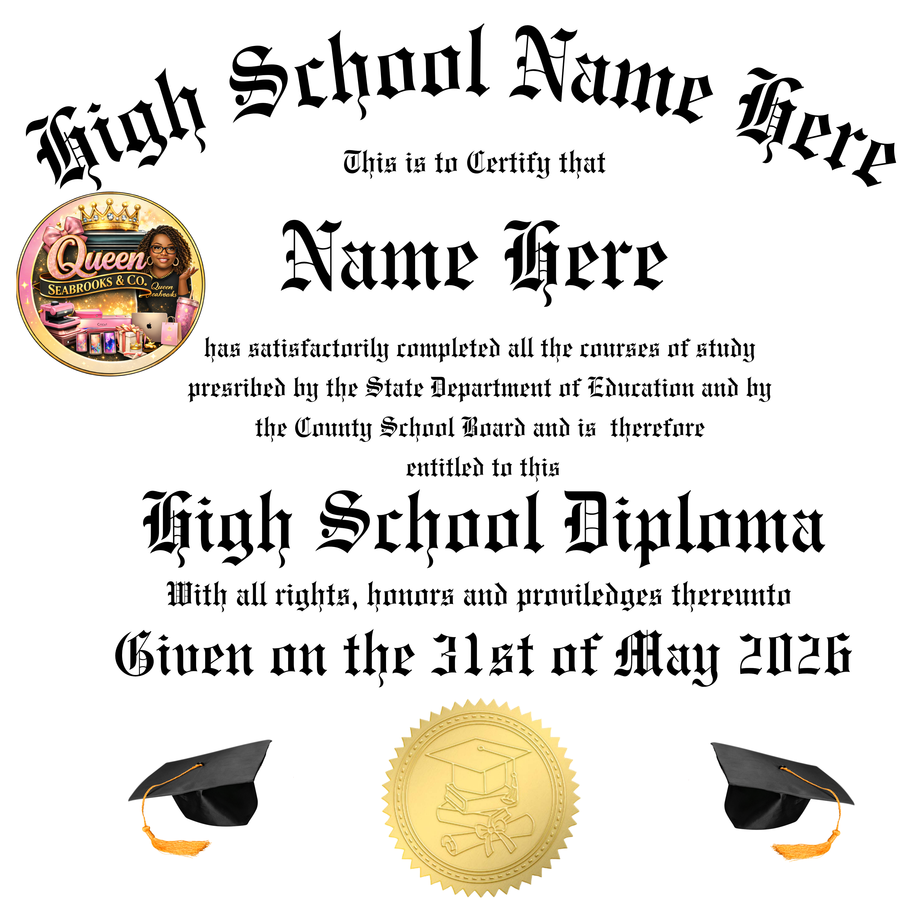 Double Sided Grad Pillow Template