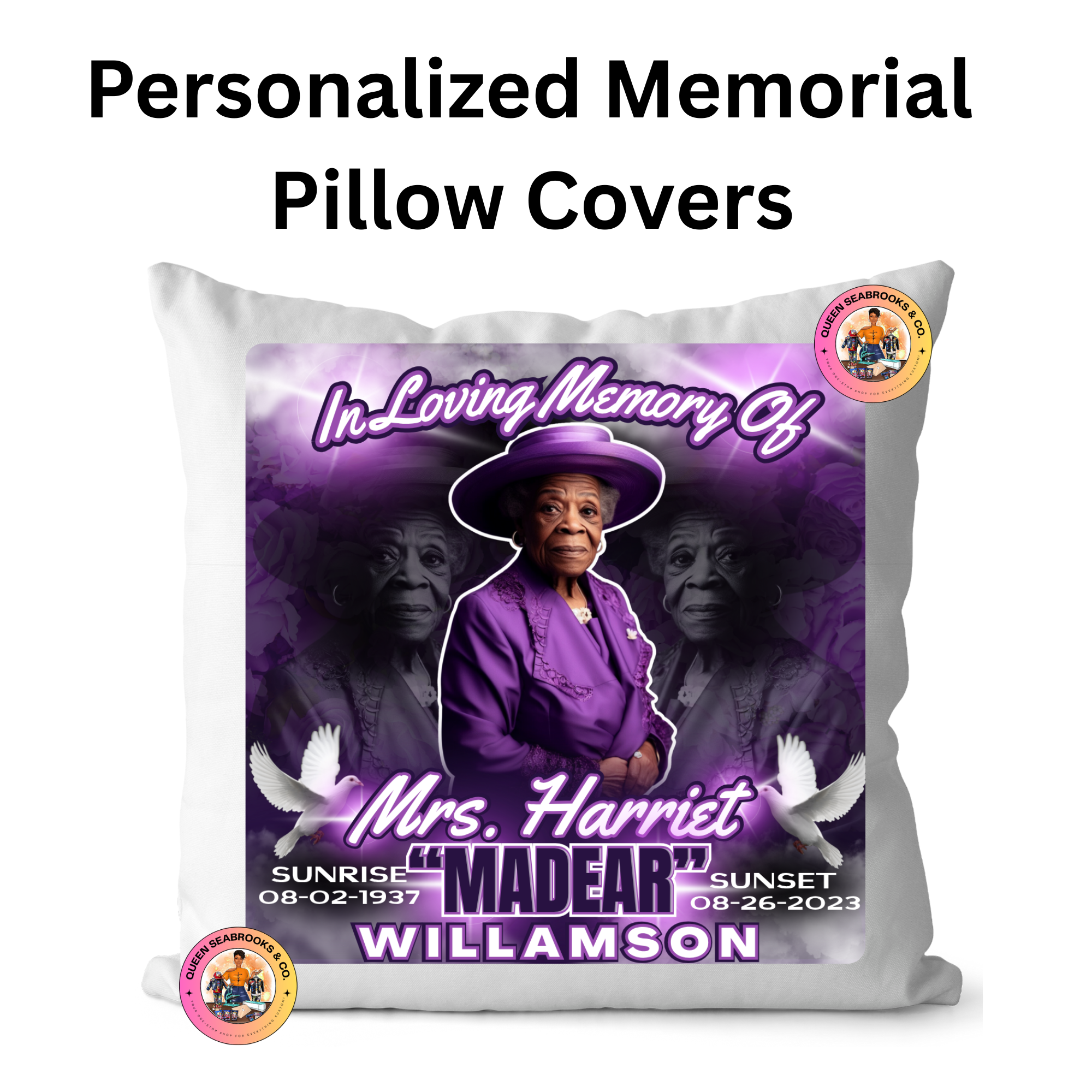 Memorial Pillow – Personalized Tribute Pillow – Sympathy Keepsake Gift (Includes Pillow)