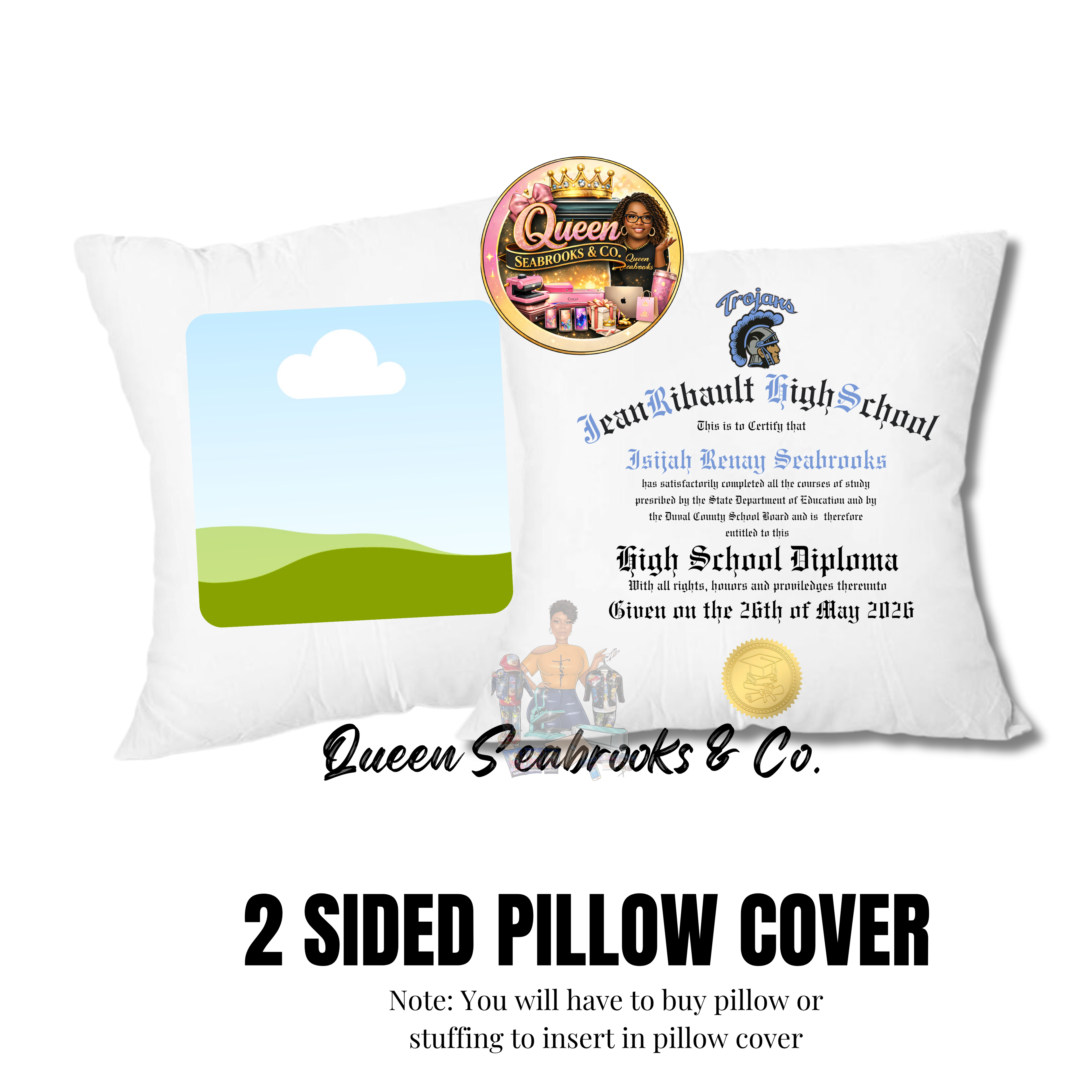 Double Sided Grad Pillow Template