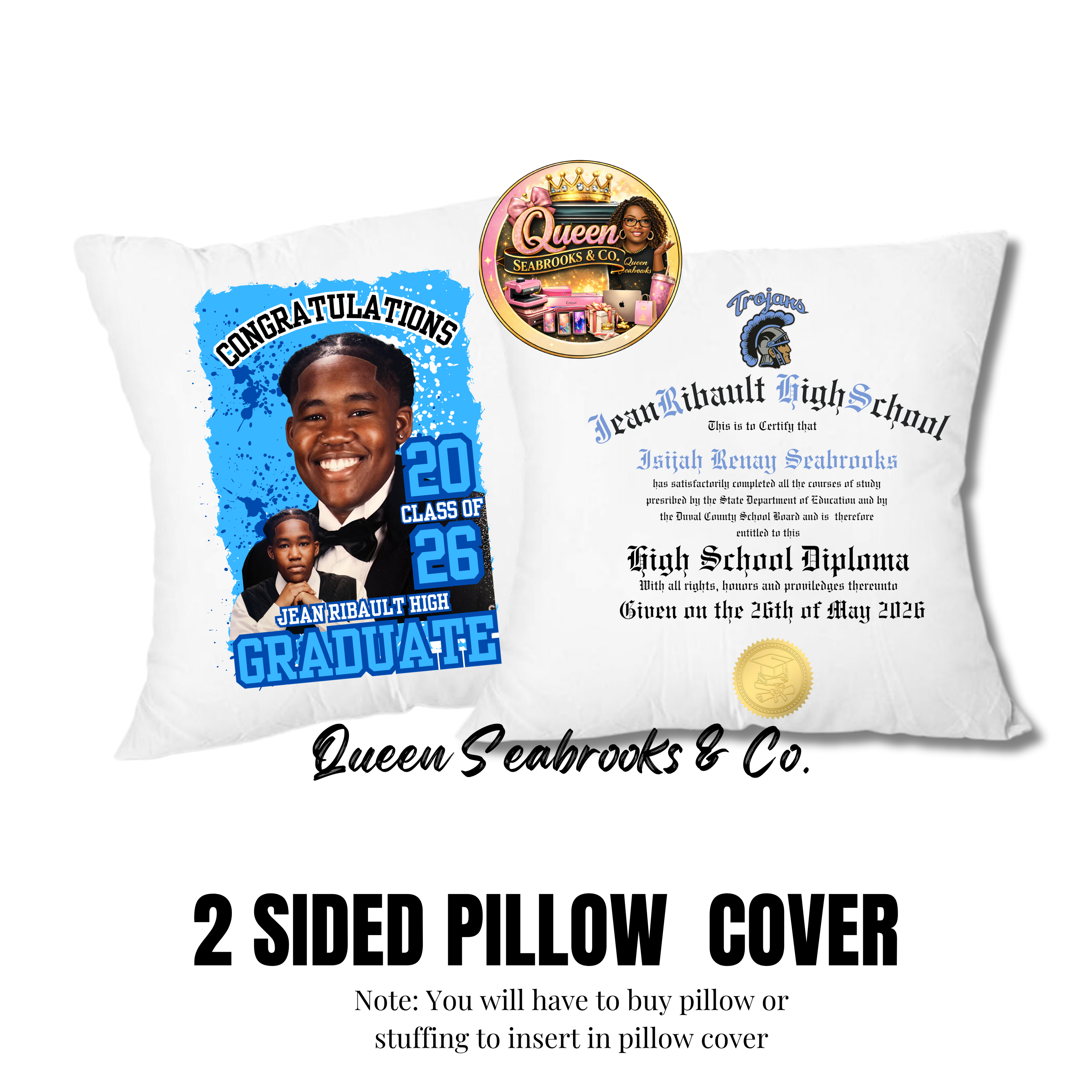 Double Sided Grad Pillow Template