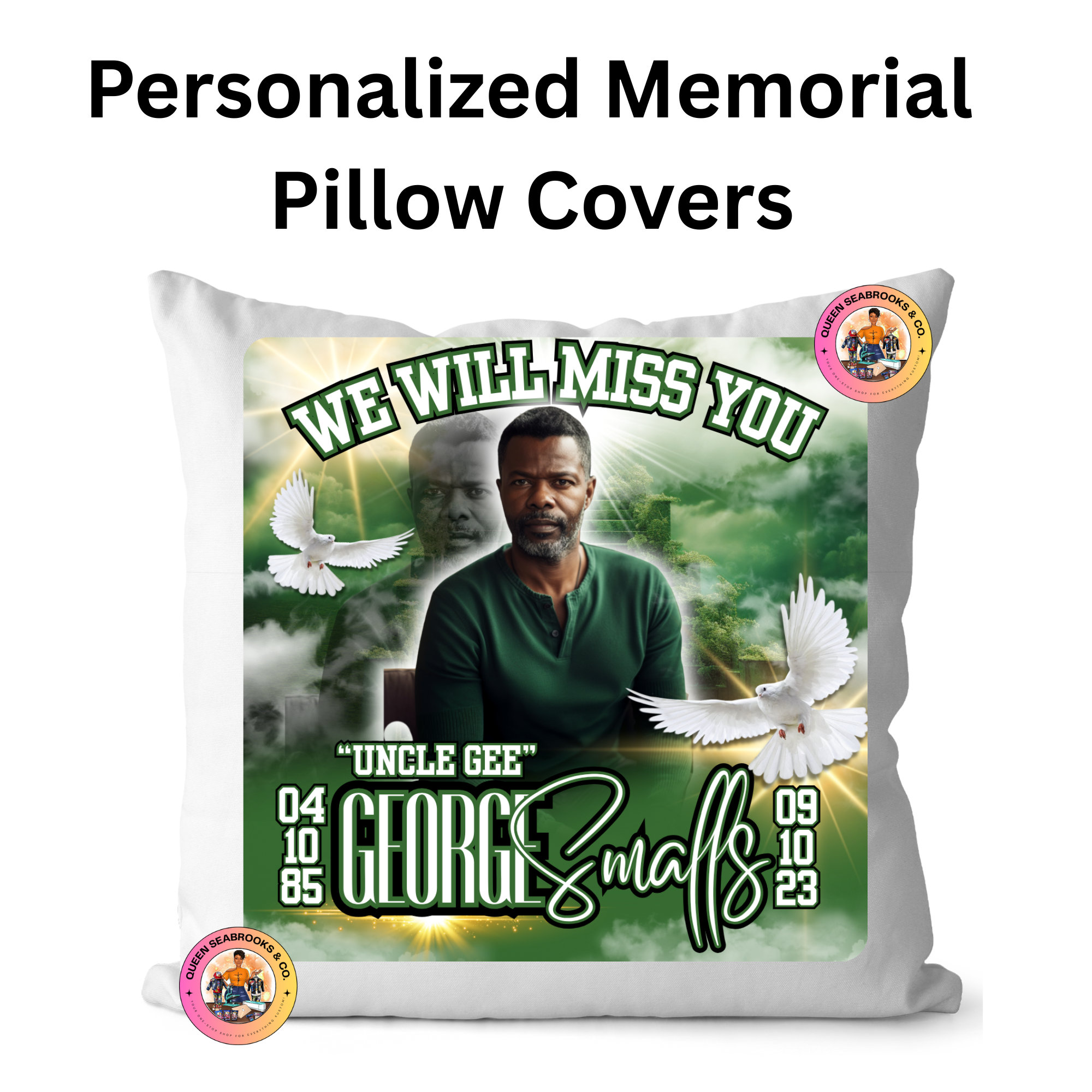 Memorial Pillow – Personalized Tribute Pillow – Sympathy Keepsake Gift (Includes Pillow)