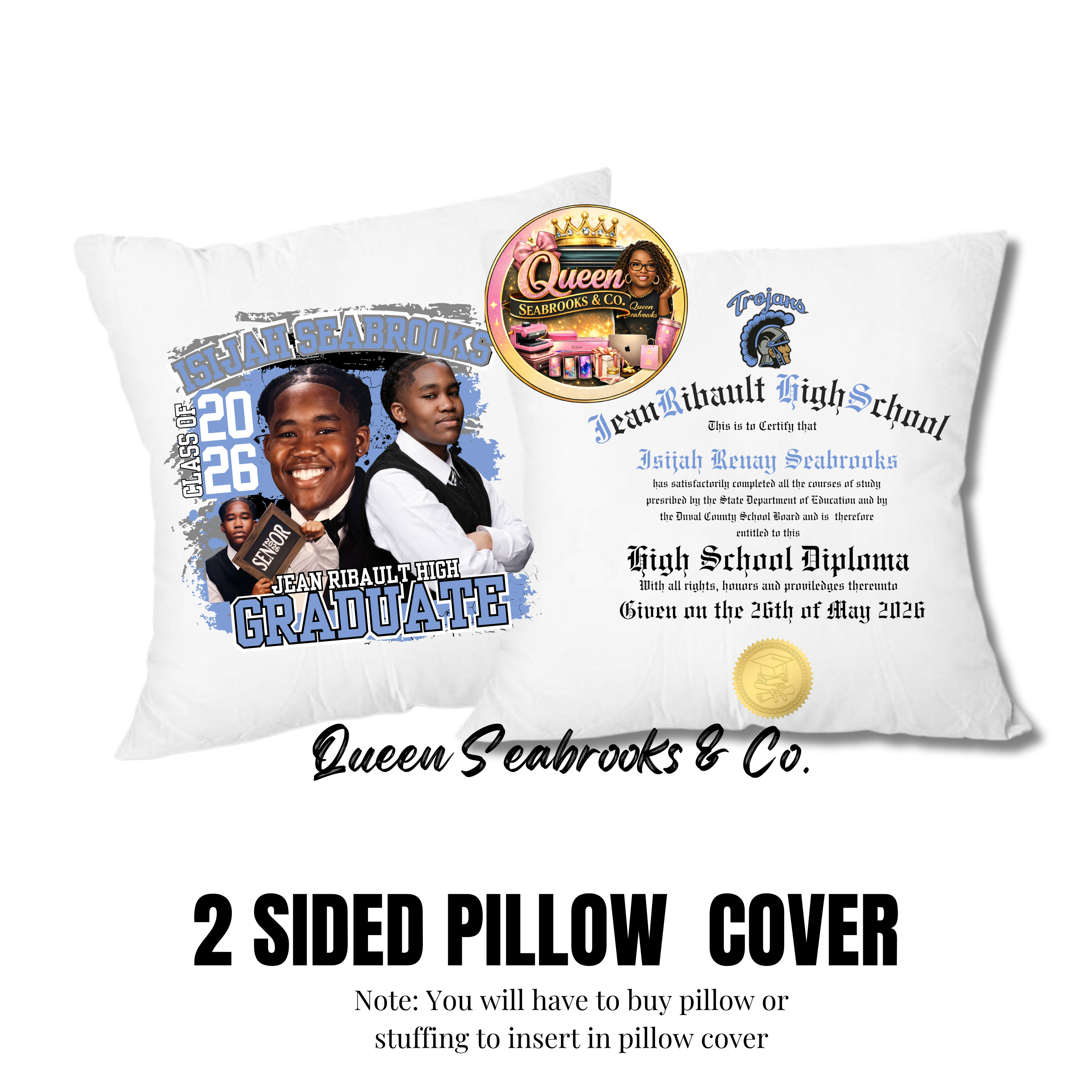 Double Sided Grad Pillow Template