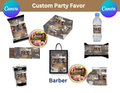 Barbershop Party Favor Templates | Editable Canva Bundle