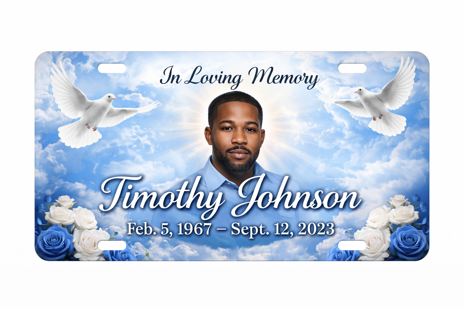 Memorial License Plate – Personalized Tribute Car Tag – Remembrance Keepsake