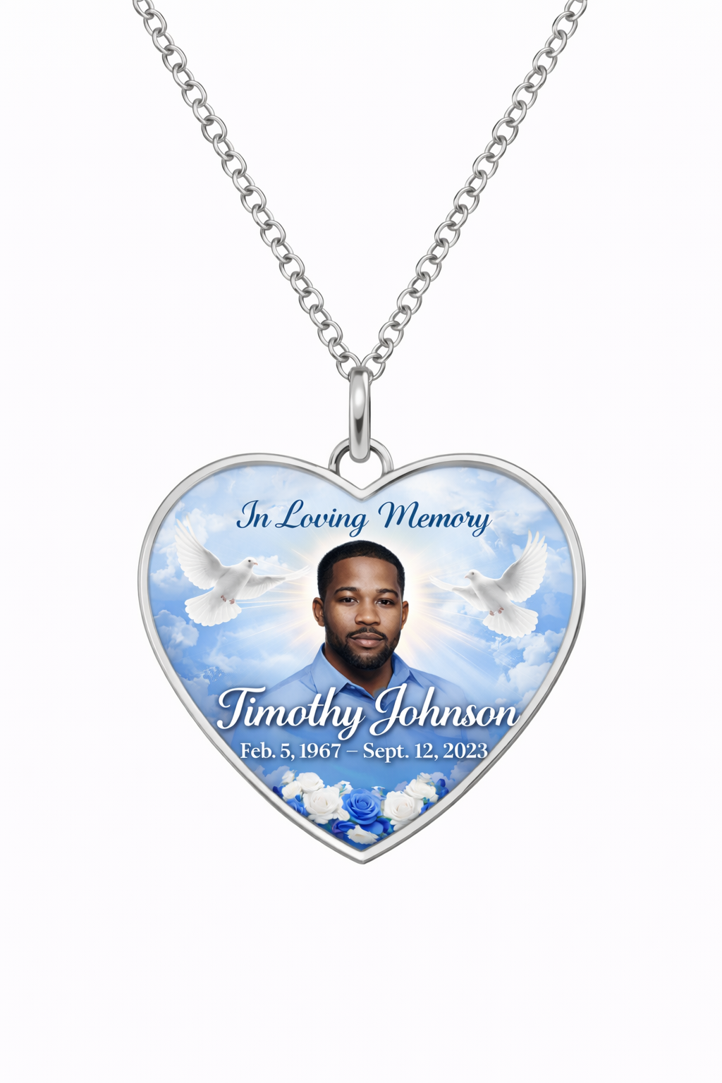 Memorial Necklace – Personalized Photo Necklace – Remembrance Jewelry Gift