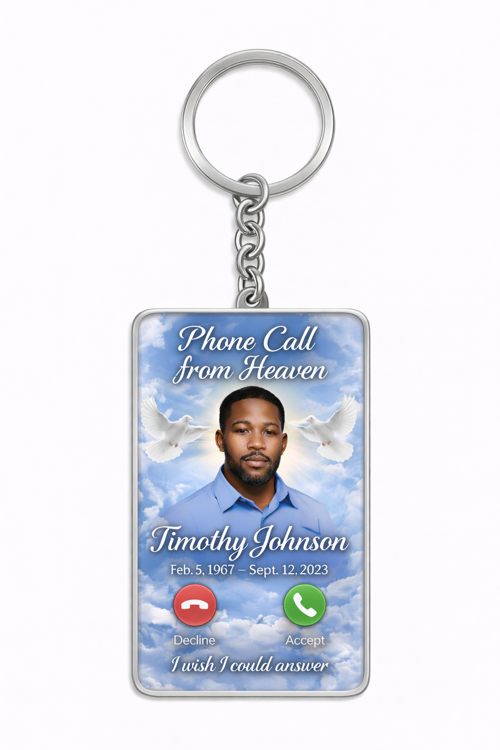 Memorial Keychain – Personalized Tribute Keychain – Remembrance Gift