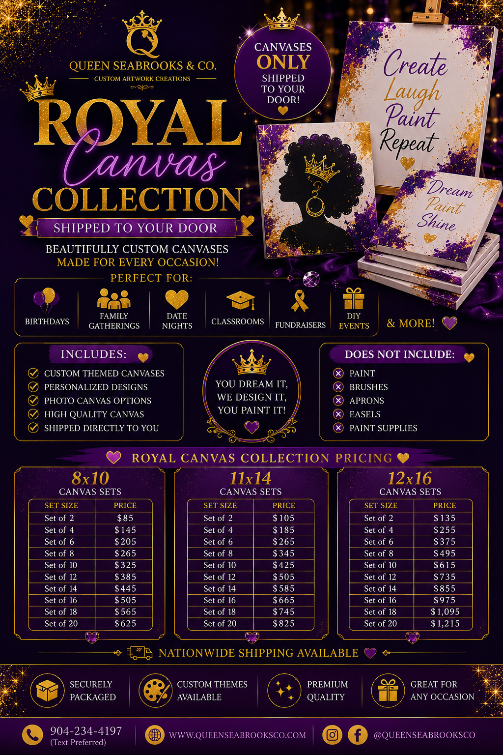 Royal Canvas Collection - Canvas Only (Shipped Only)| Queen Seabrooks & Co.