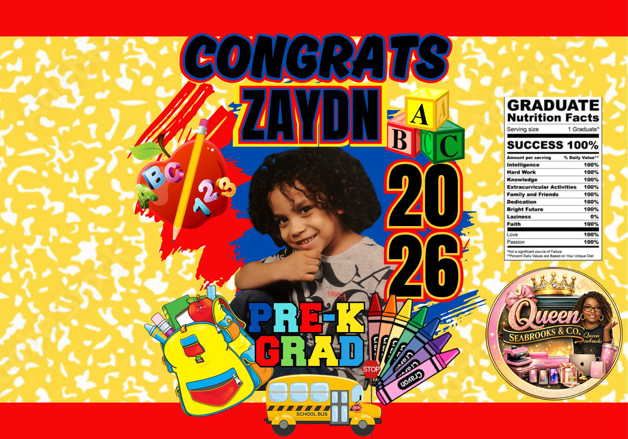Kindergarten Graduation Treat Box Template (Boys) | Editable Canva Kinder Grad Favor Box