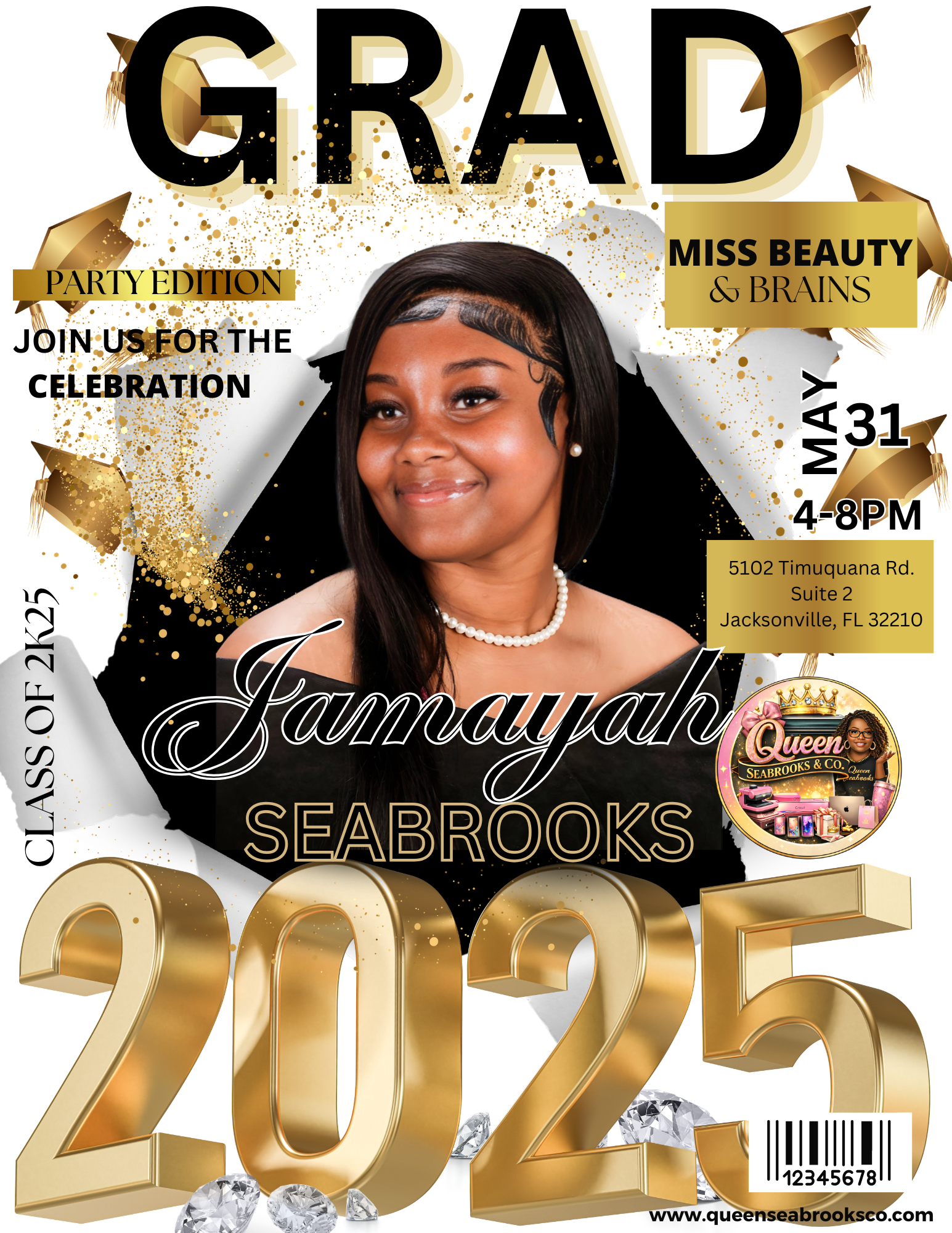Graduation Magazine Cover Template Bundle | Editable Canva Grad Cover Design