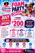 💦 July Booking Special – 1 Hour Foam Party | $200