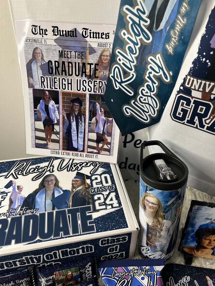 Proud Graduate Box – Starter Celebration – Personalized Senior Graduation Bundles –  Custom Senior Keepsake Set