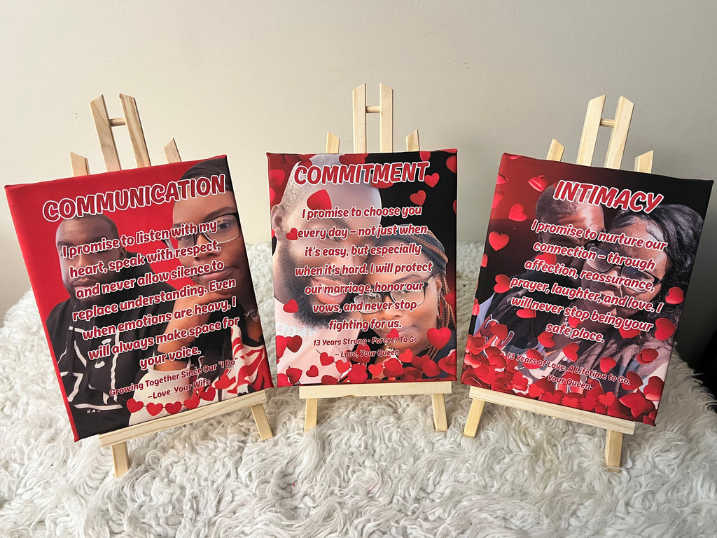 Royal Reset Canvas Set – Motivational Affirmation Wall Art – Self Love Canvas Set