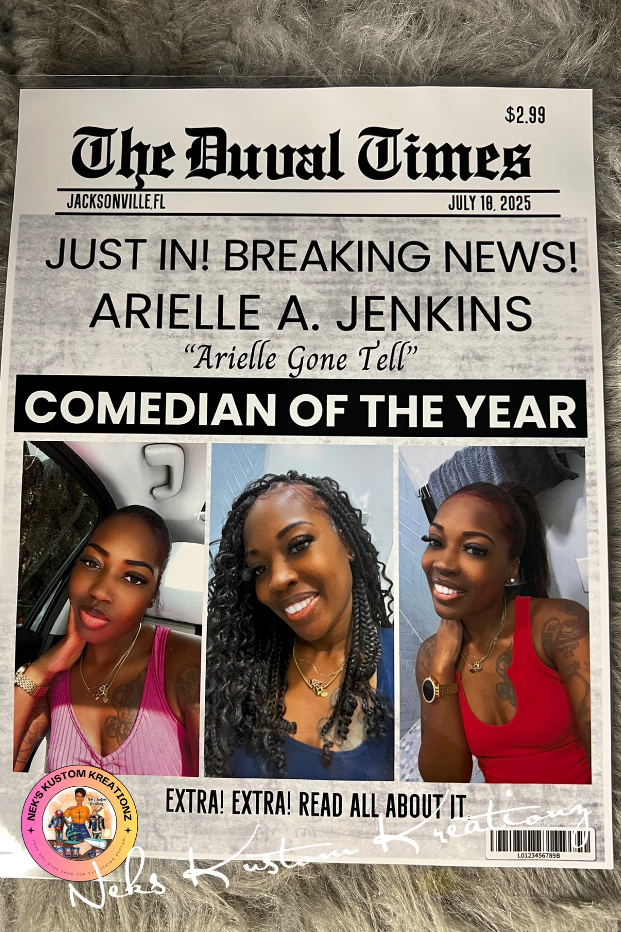 Custom Newspaper Style Magazine Cover #1 – Personalized Headline Keepsake – Photo Newspaper Design