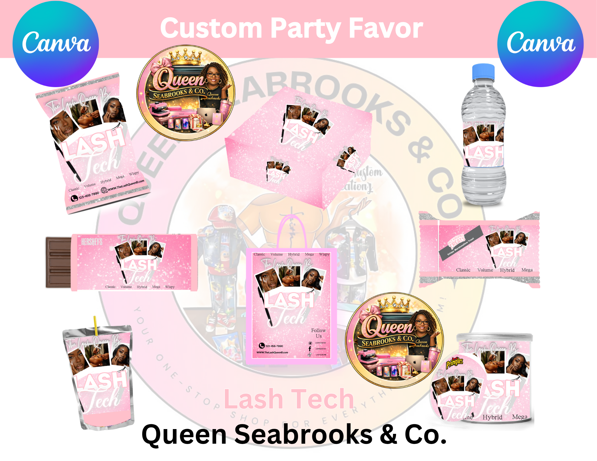 Lash Tech Party Favor Templates | Editable Canva Bundle