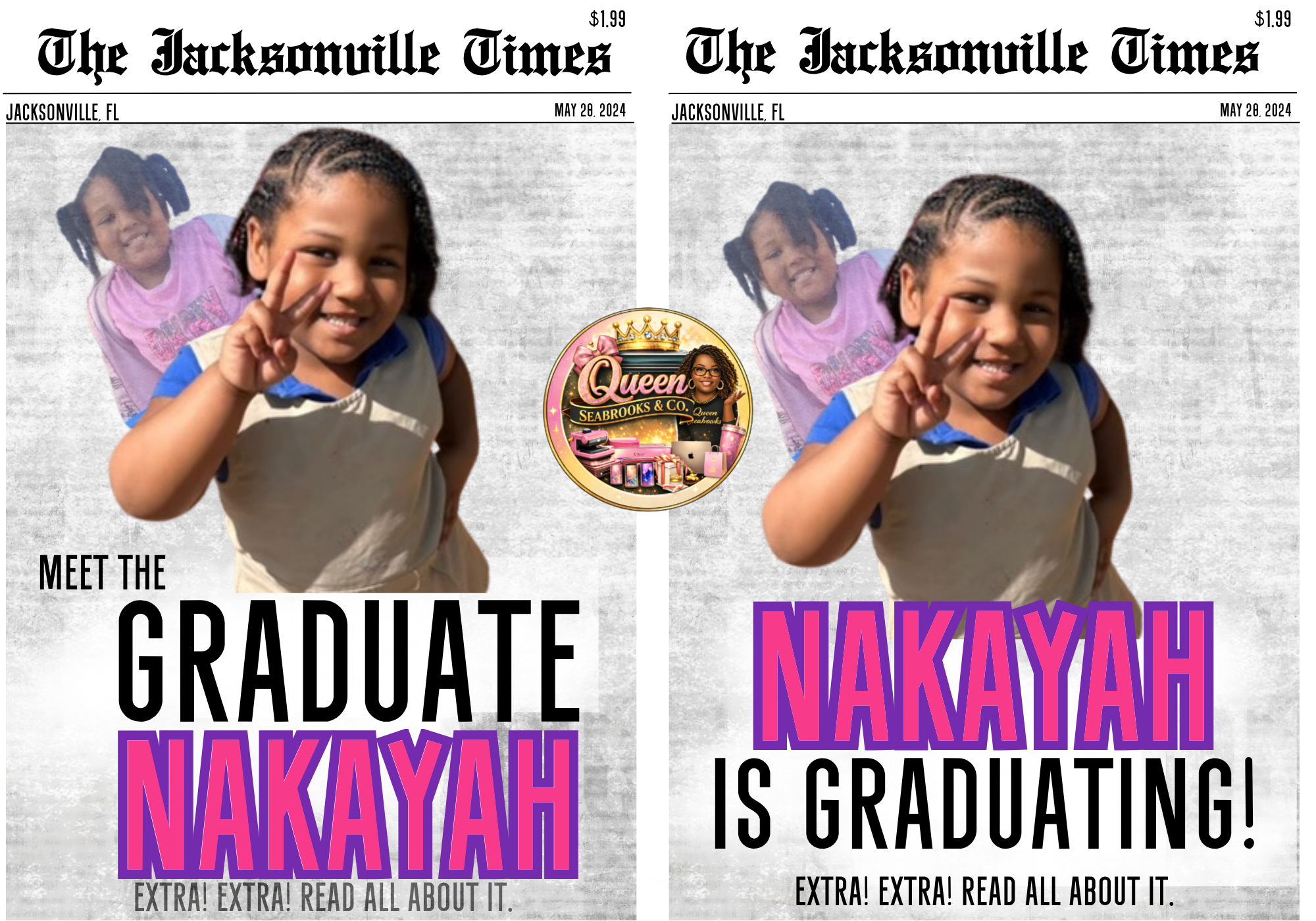 Kindergarten Graduation Treat Box Template (Girls) | Editable Canva Kinder Grad Favor Box (Girls)