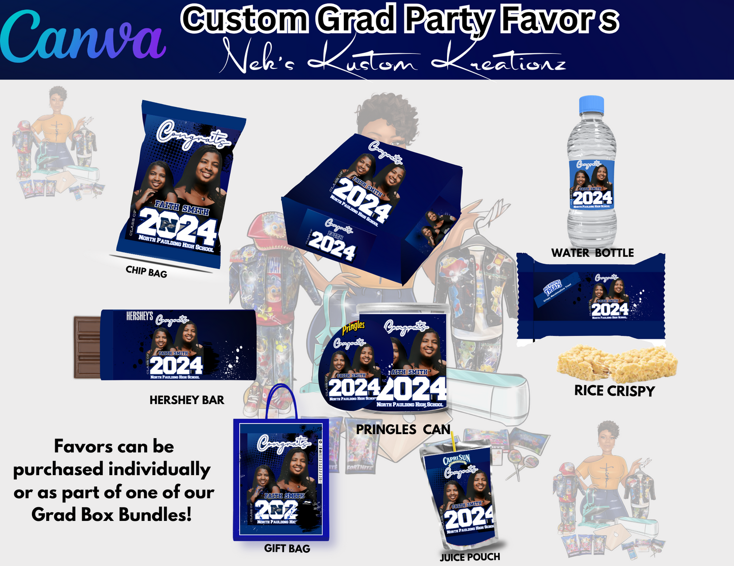 Grad Party Favors Template - Editable in Canva