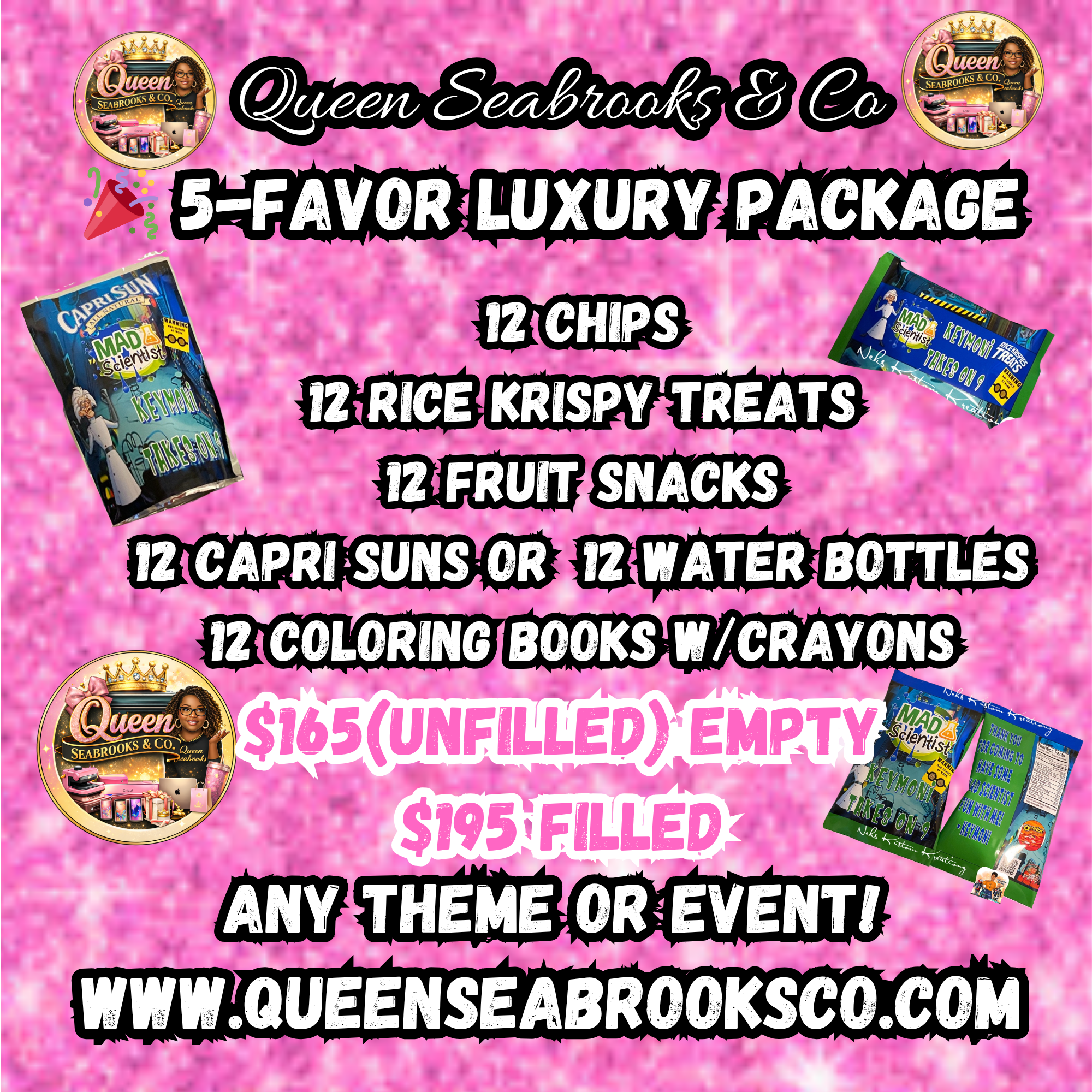 5-Favor Luxury Package | Ultimate Party Favor Bundle (60 Items)
