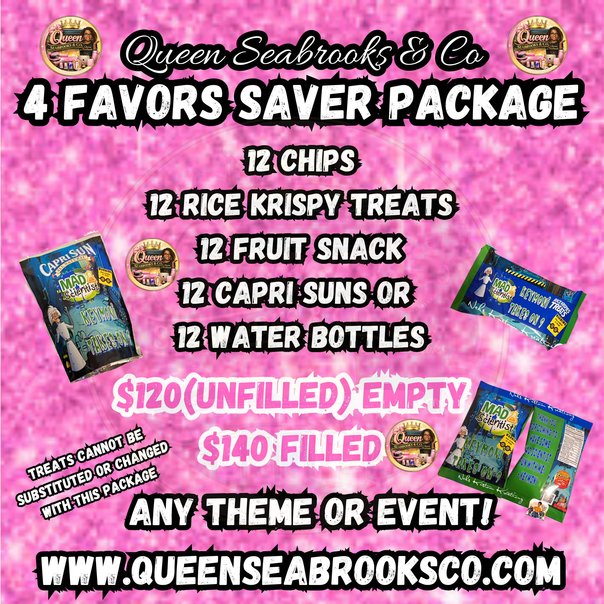 Party Favor Saver Bundle – 4 Personalized Party Favors (Set of 48)