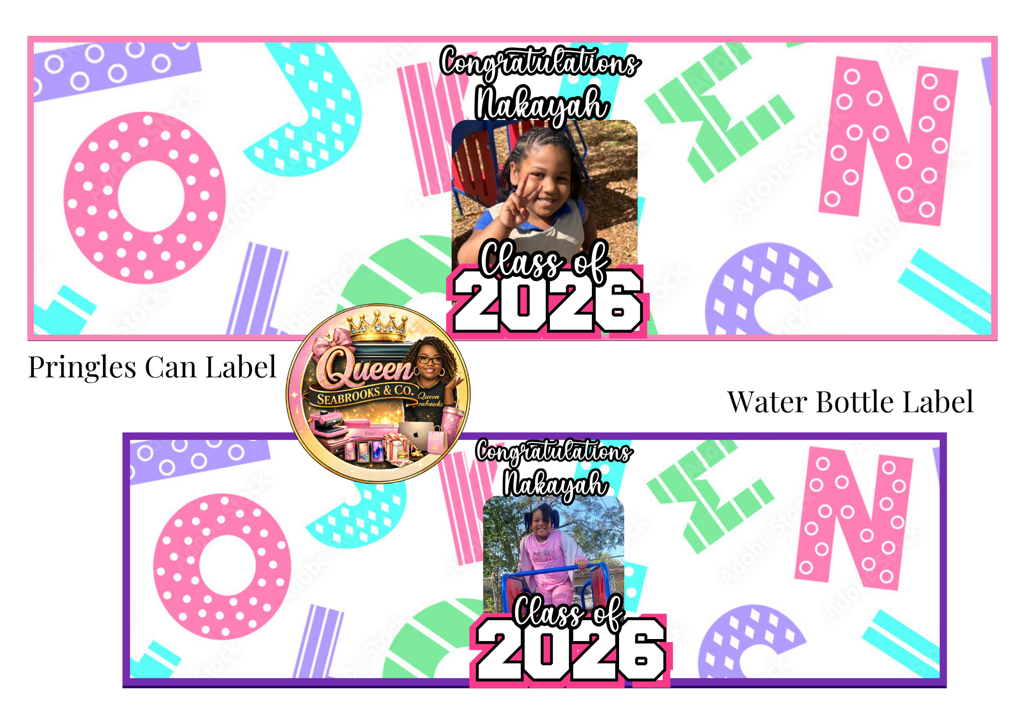Kindergarten Graduation Treat Box Template (Girls) | Editable Canva Kinder Grad Favor Box (Girls)