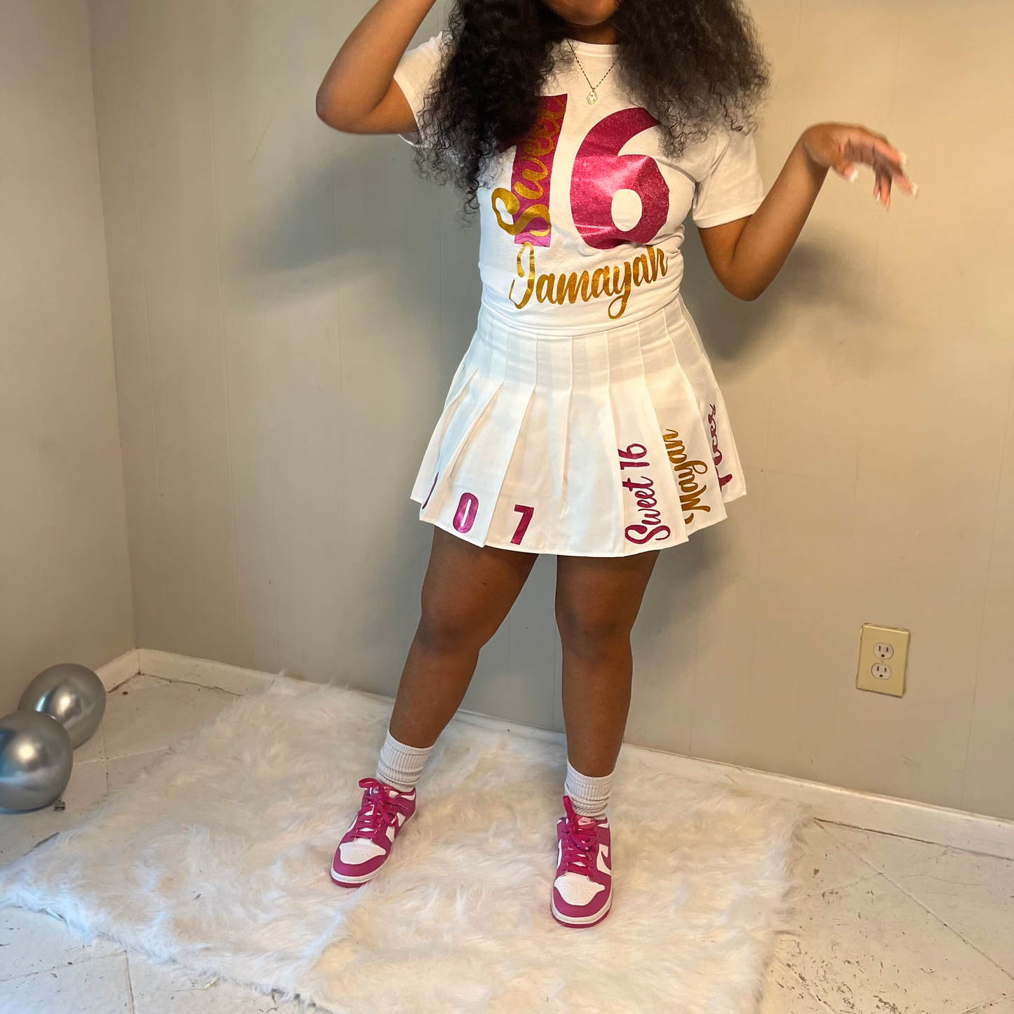 Custom SWEET 16th Personalized Birthday Outfit Skirt/Shirt Set  or ANY Theme of your Choice Inspired Skirt/Shirt Outfit