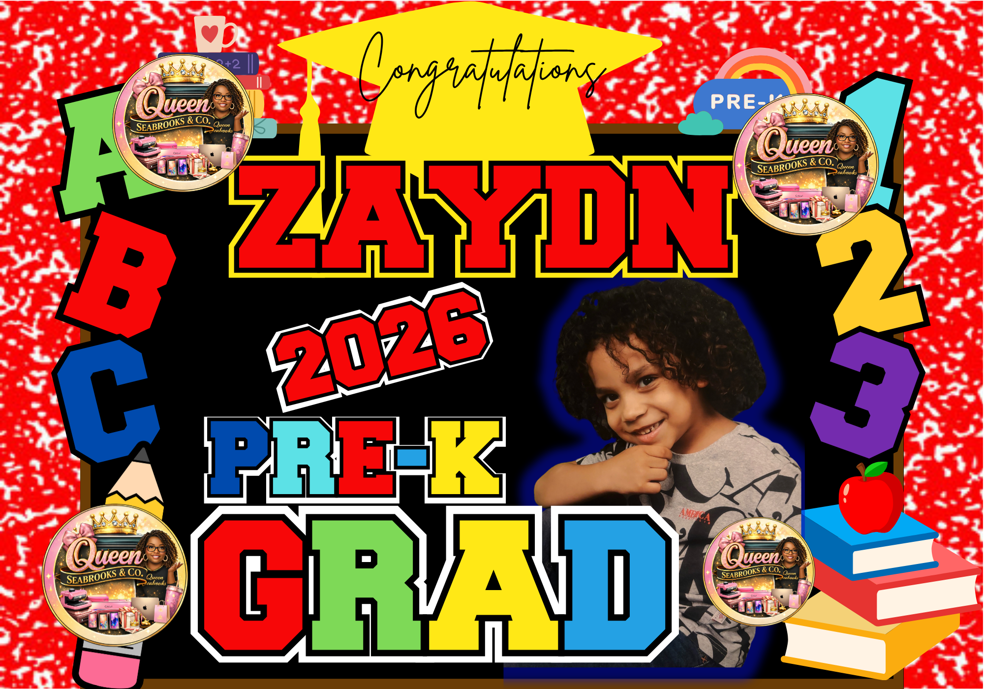 Kindergarten Graduation Treat Box Template (Boys) | Editable Canva Kinder Grad Favor Box