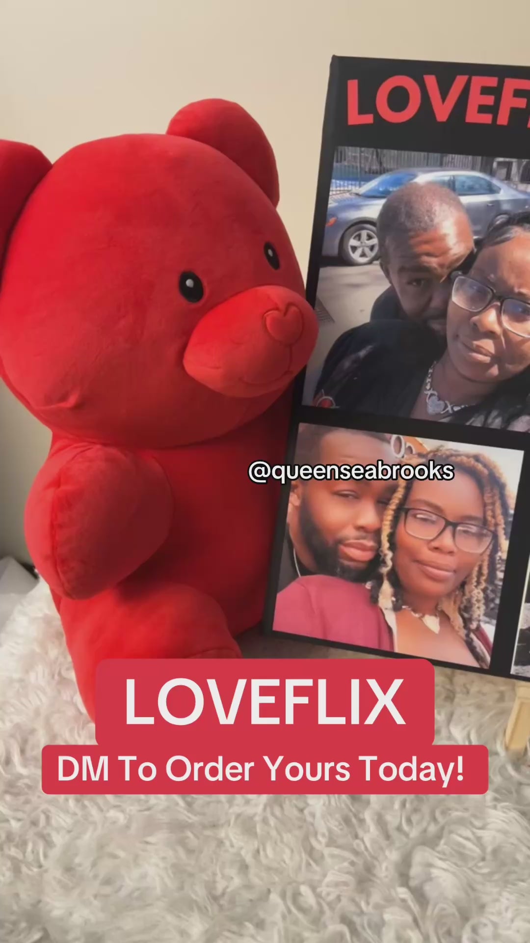 LoveFlix Couple Canvas – Personalized Anniversary Canvas – Custom Love Story Gift